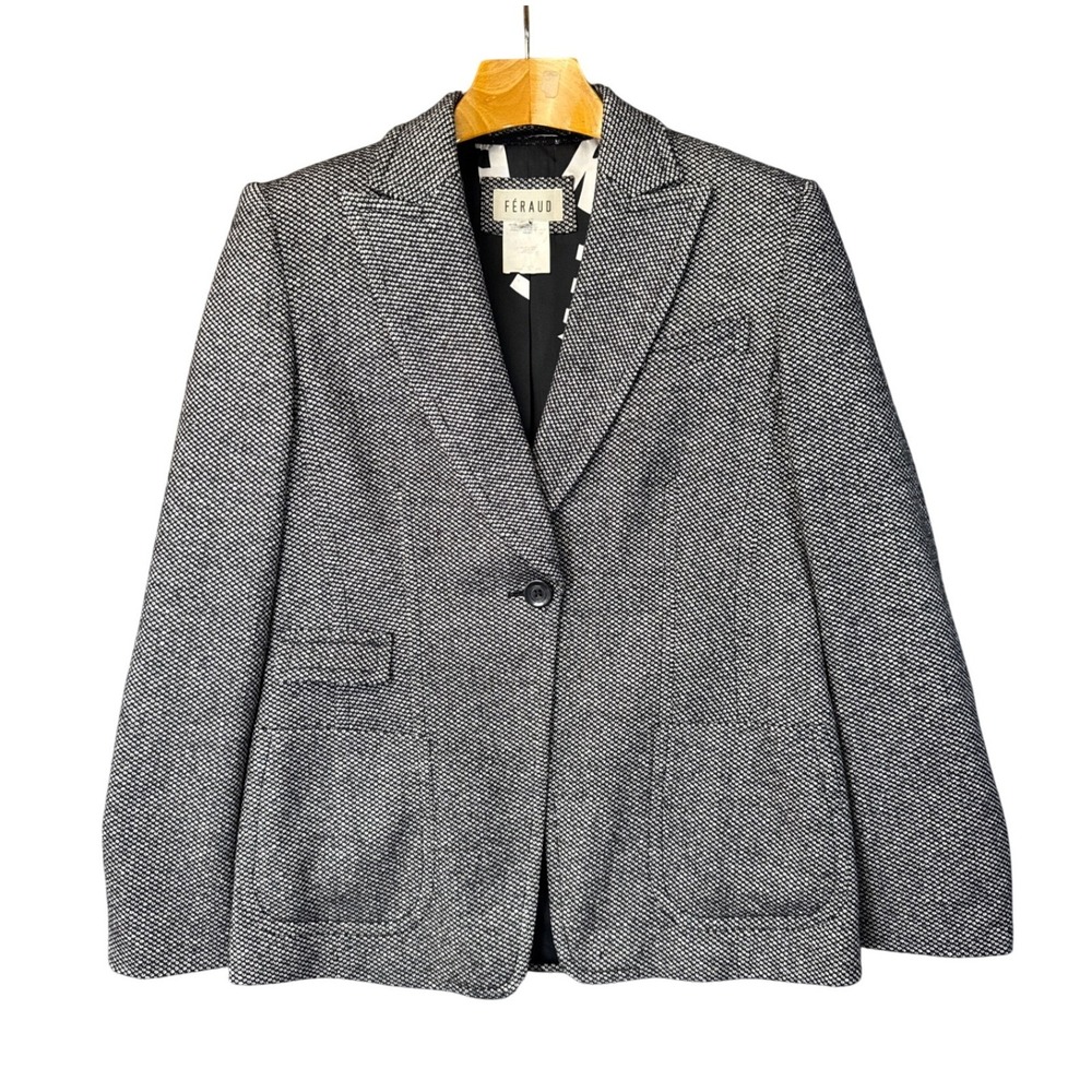 Louis Feraud Wool Silk Blend Blazer‎ Jacket Womens Size 10 Career Manager Sales